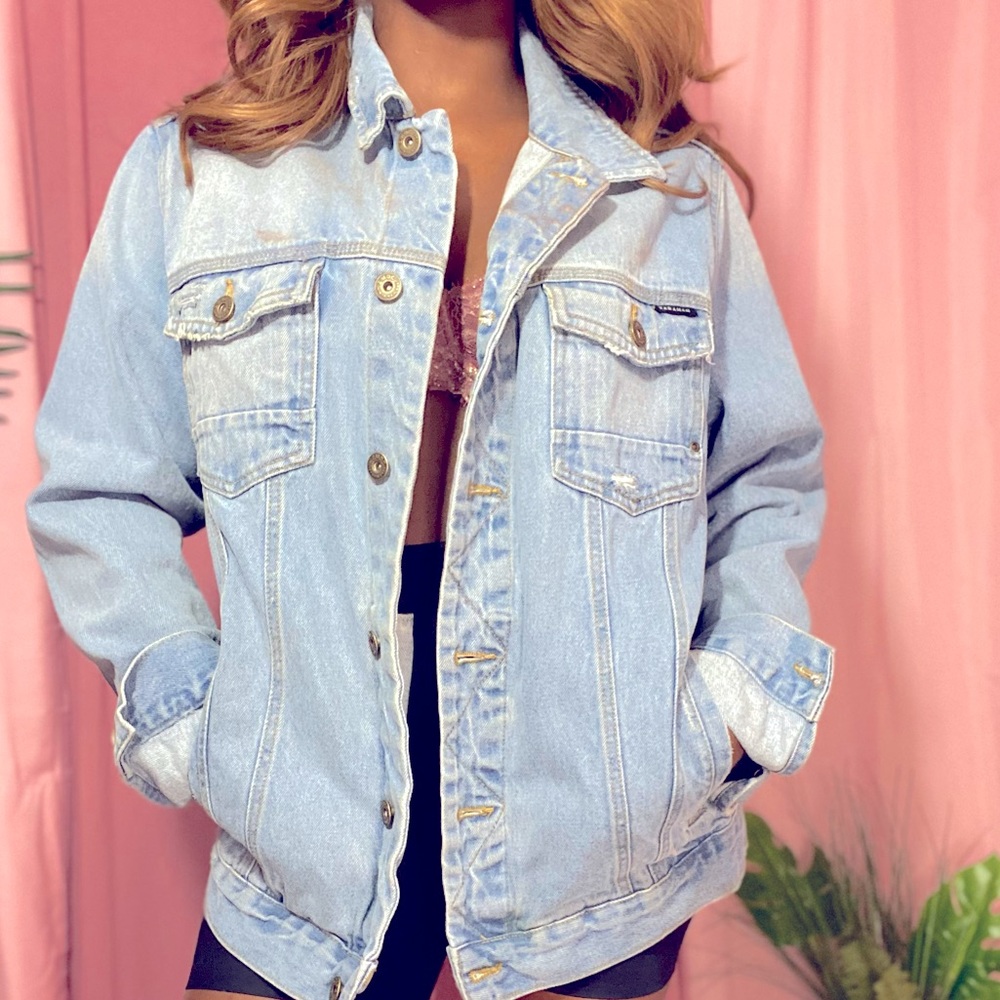 Oversized Distressed Jean Jacket